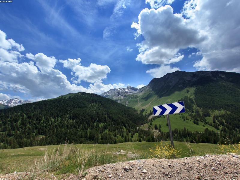 Mountain road with car driving